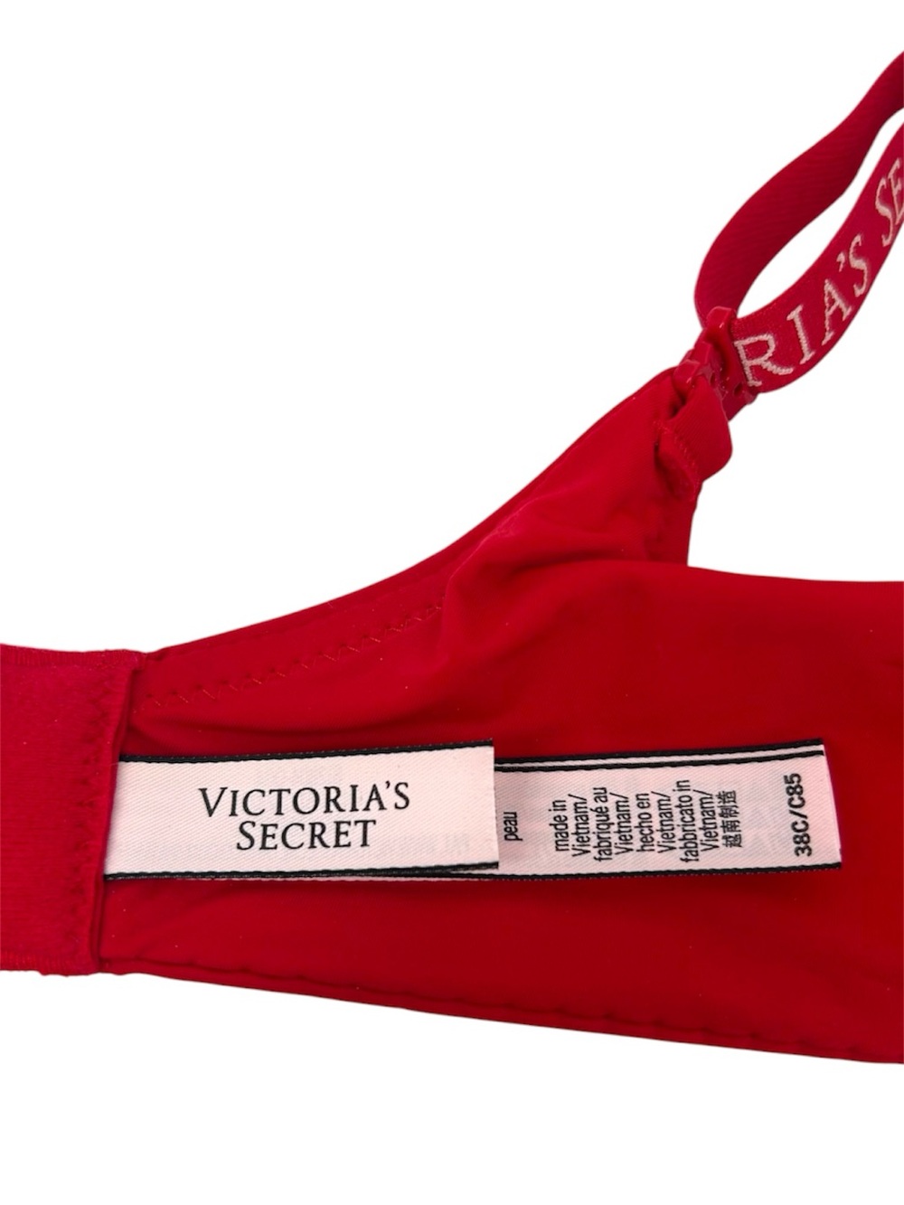 NEW Victoria’s Secret Red Logo Strap T-Shirt Push-Up Full Coverage Bra Size 38C - Picture 10 of 12